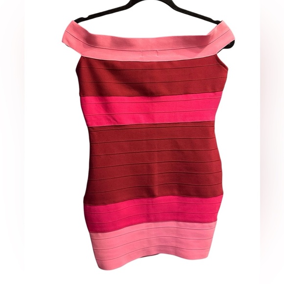 Super down Elegant Pink and Red Bandage Dress size M - Picture 5 of 9